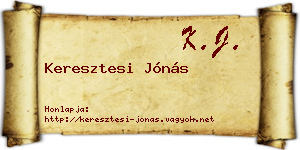 Keresztesi Jónás névjegykártya